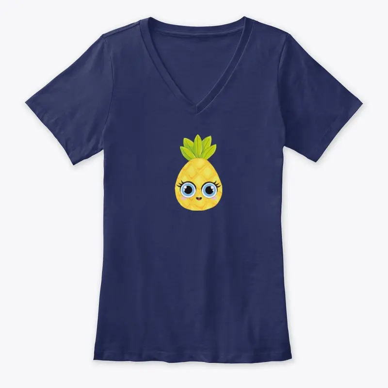 Penelope Pineapple Women's V-Neck Tee