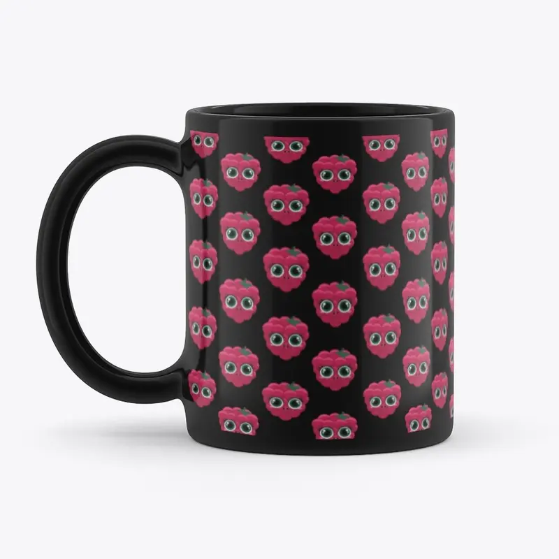 Ruby Raspberry Black Mug