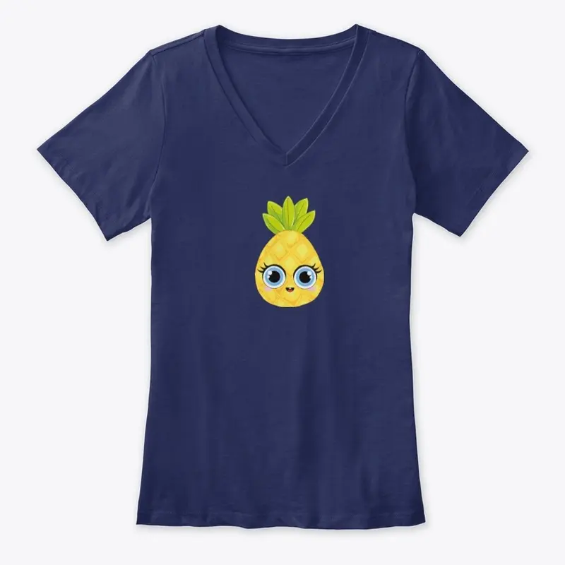 Penelope Pineapple Women's V-Neck Tee